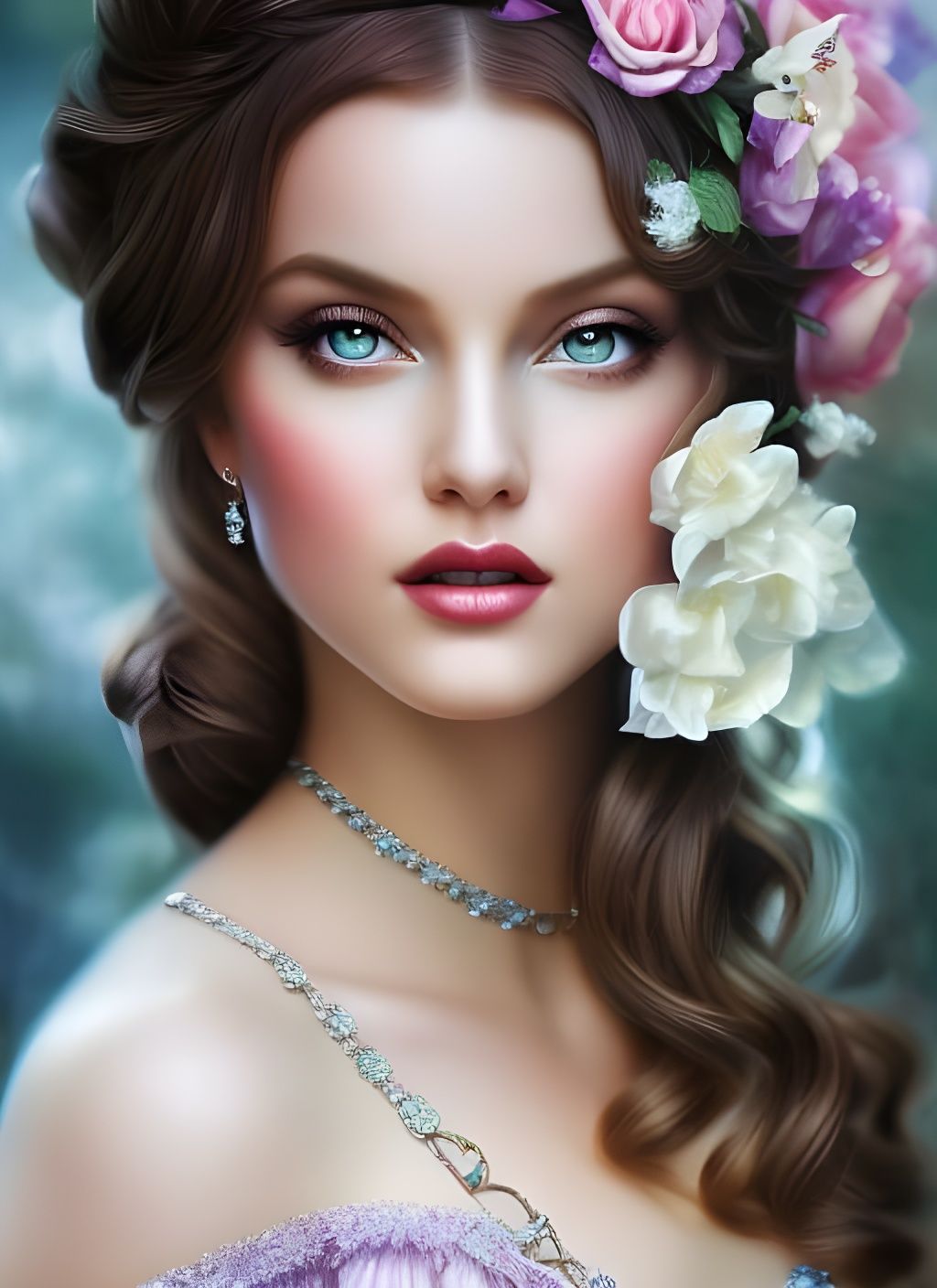 Gorgeous French Maid Princess Hyperrealistic Fantasy Art