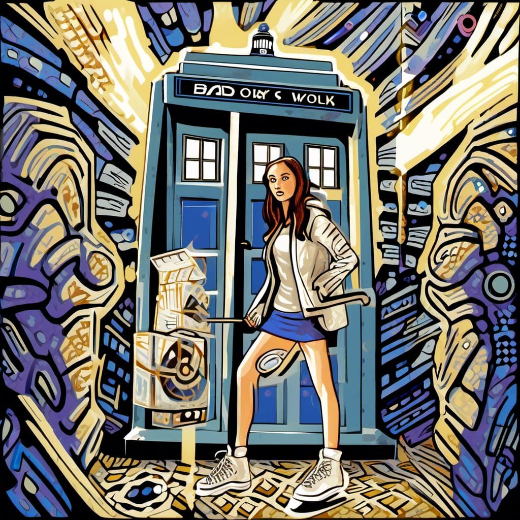 Ghost Hunter Graffiti Art Featuring TARDIS in Street Art Sty...