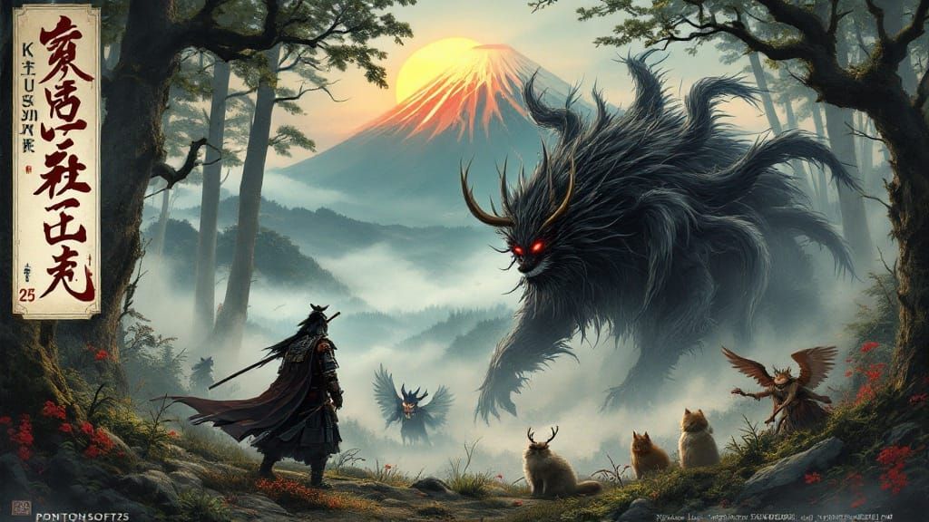 Mystical KITSUNE Battles Samurai in Haunting Japanese Forest
