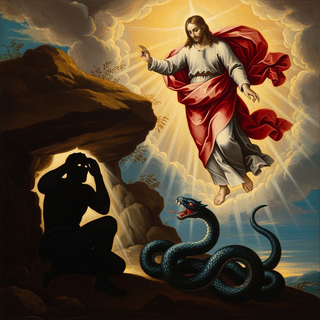 Renaissance Painting: Christ's Descent in Divine Light