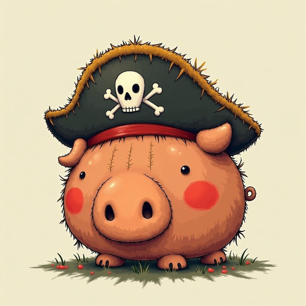 Charming Pirate Pig with Peg Leg