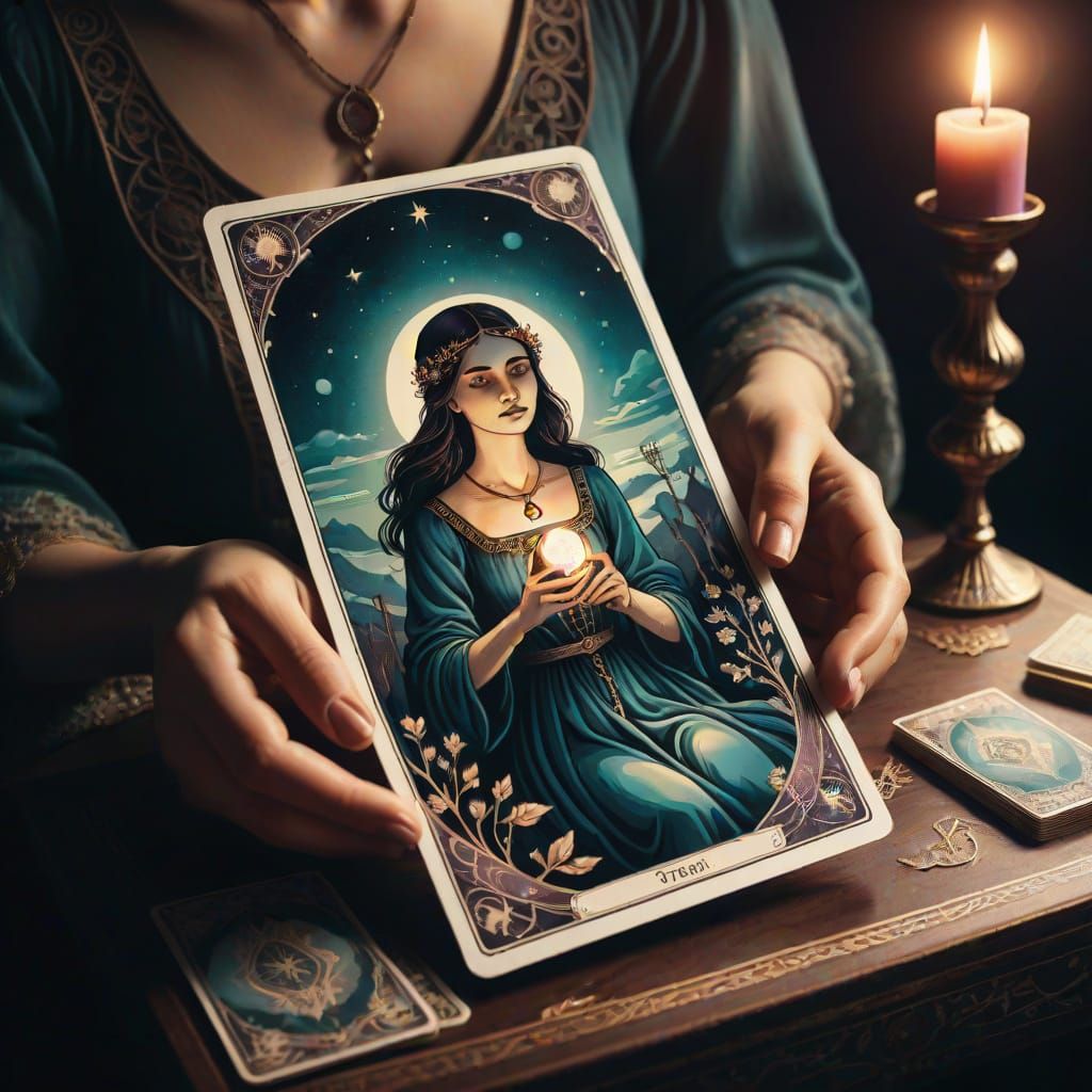 Surrealist Tarot Card of Love and Destiny