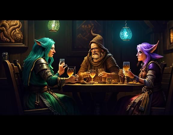 Gnomes Casting Spells in Tavern, Cinematic Ambiance