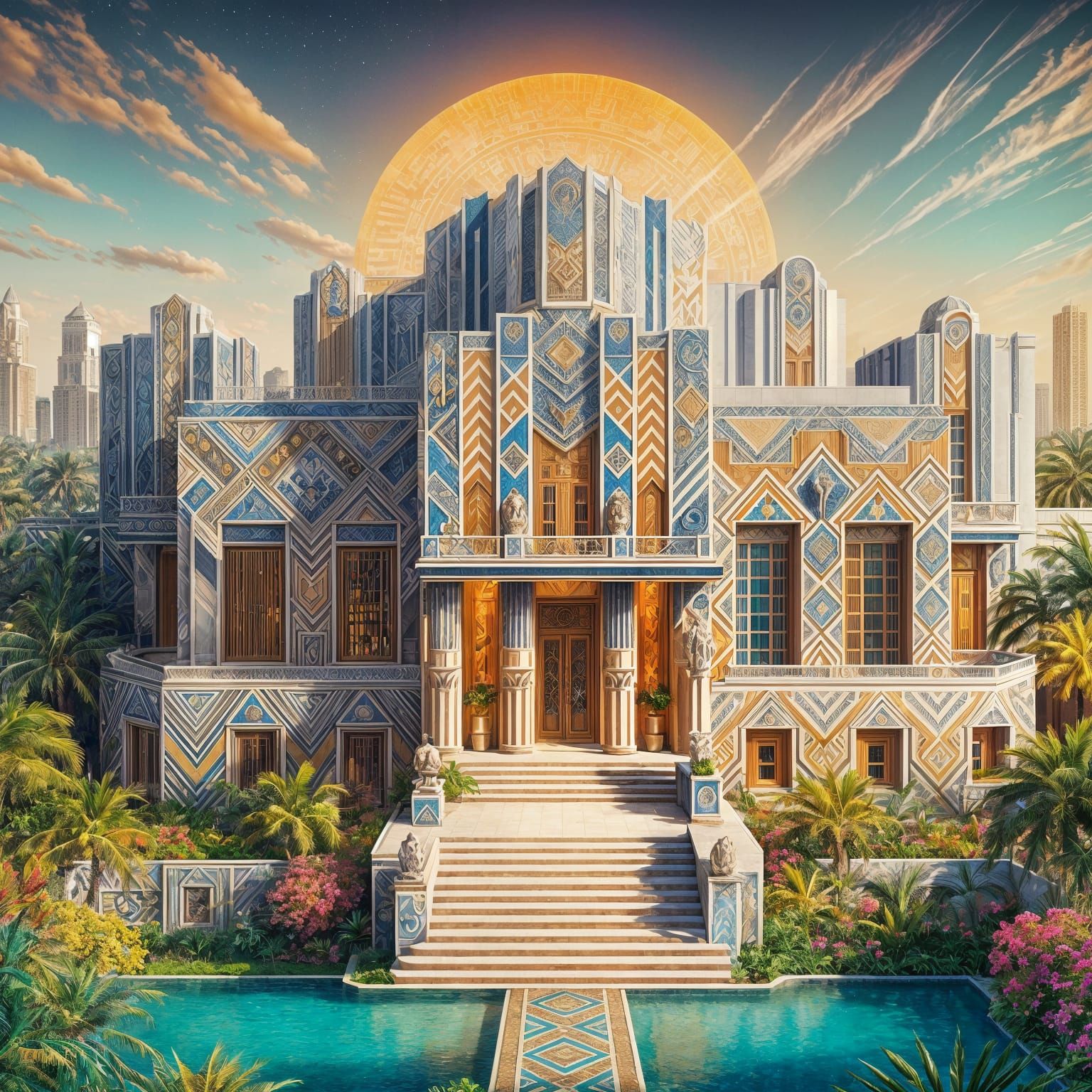 Art Deco Mansion in Miami: A Matte Painting