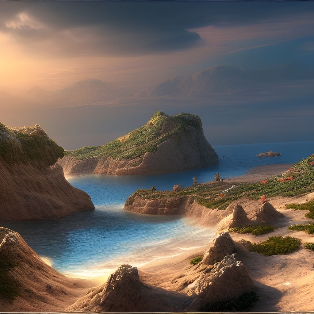 Detailed Coastal Mediterranean Landscape in 8k Resolution