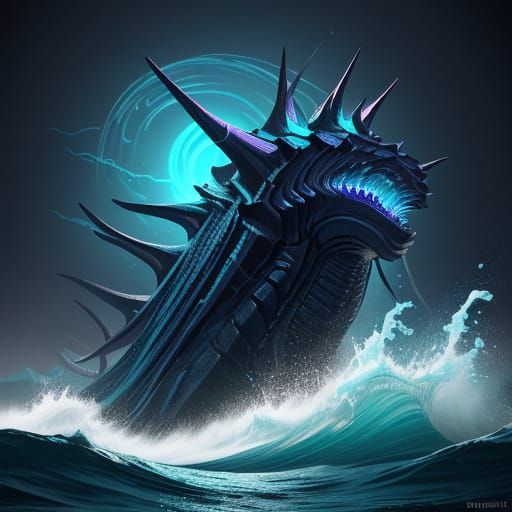 Majestic Sea Beast in Hyperrealistic Concept Art