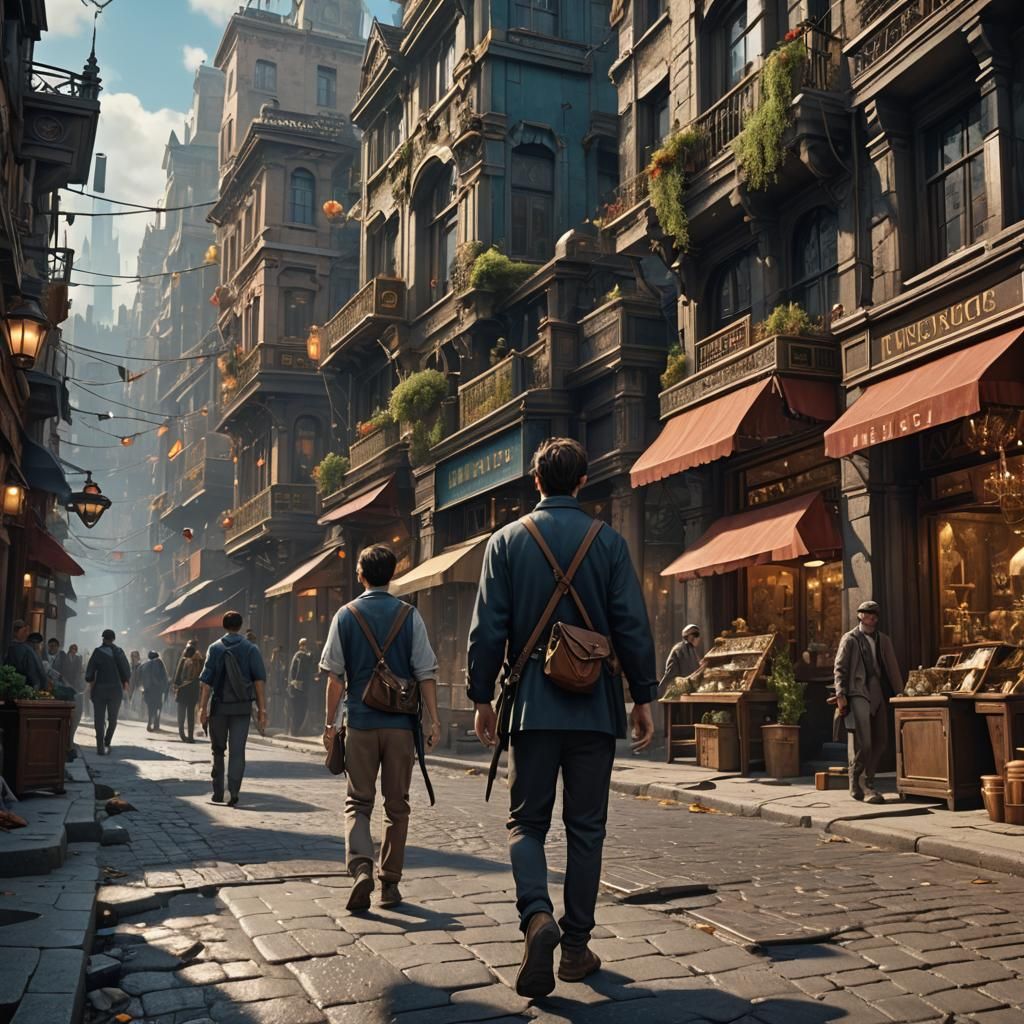 Son Walks to Jewelry Store: Matte Painting