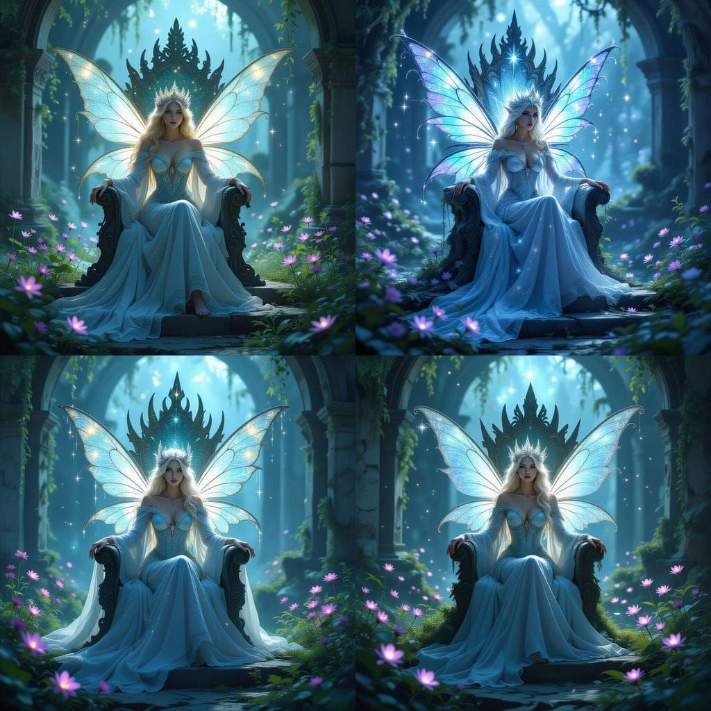 Fairy Queen on Starlight Throne in Ruin