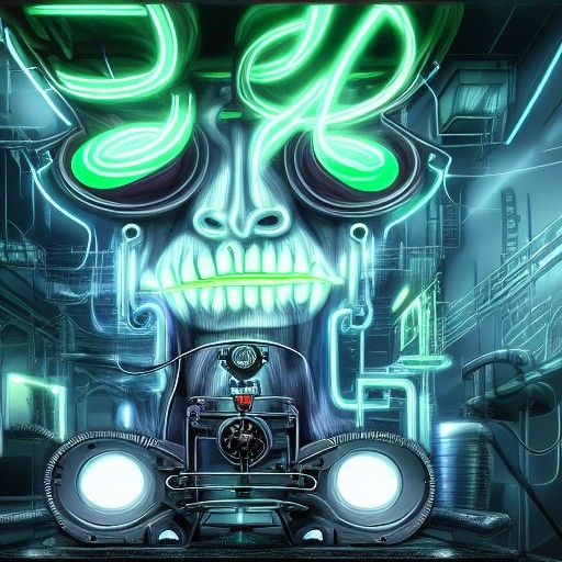 Cyberpunk Laboratory in Dystopian Eldritch Style