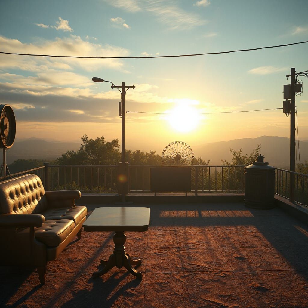 Realistic Vintage Scene with 3D Shading