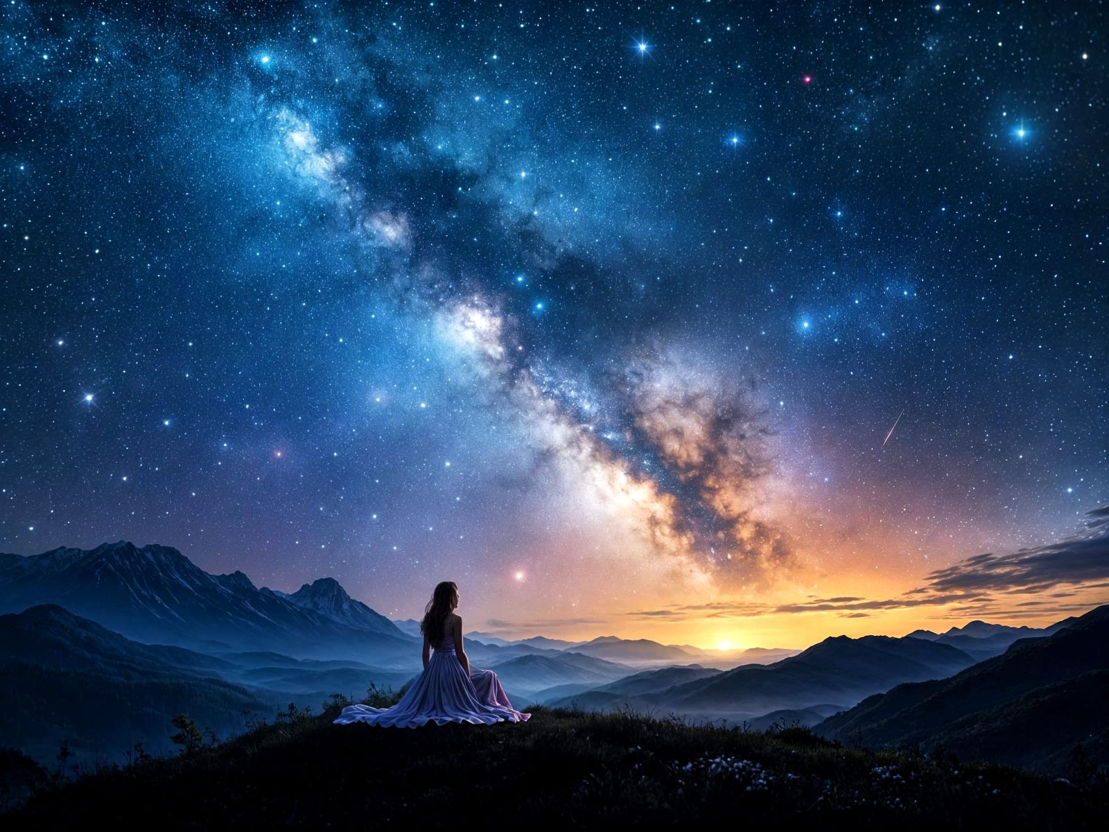 Vibrant Milky Way Galaxy Unfolds Under Tranquil Night Sky