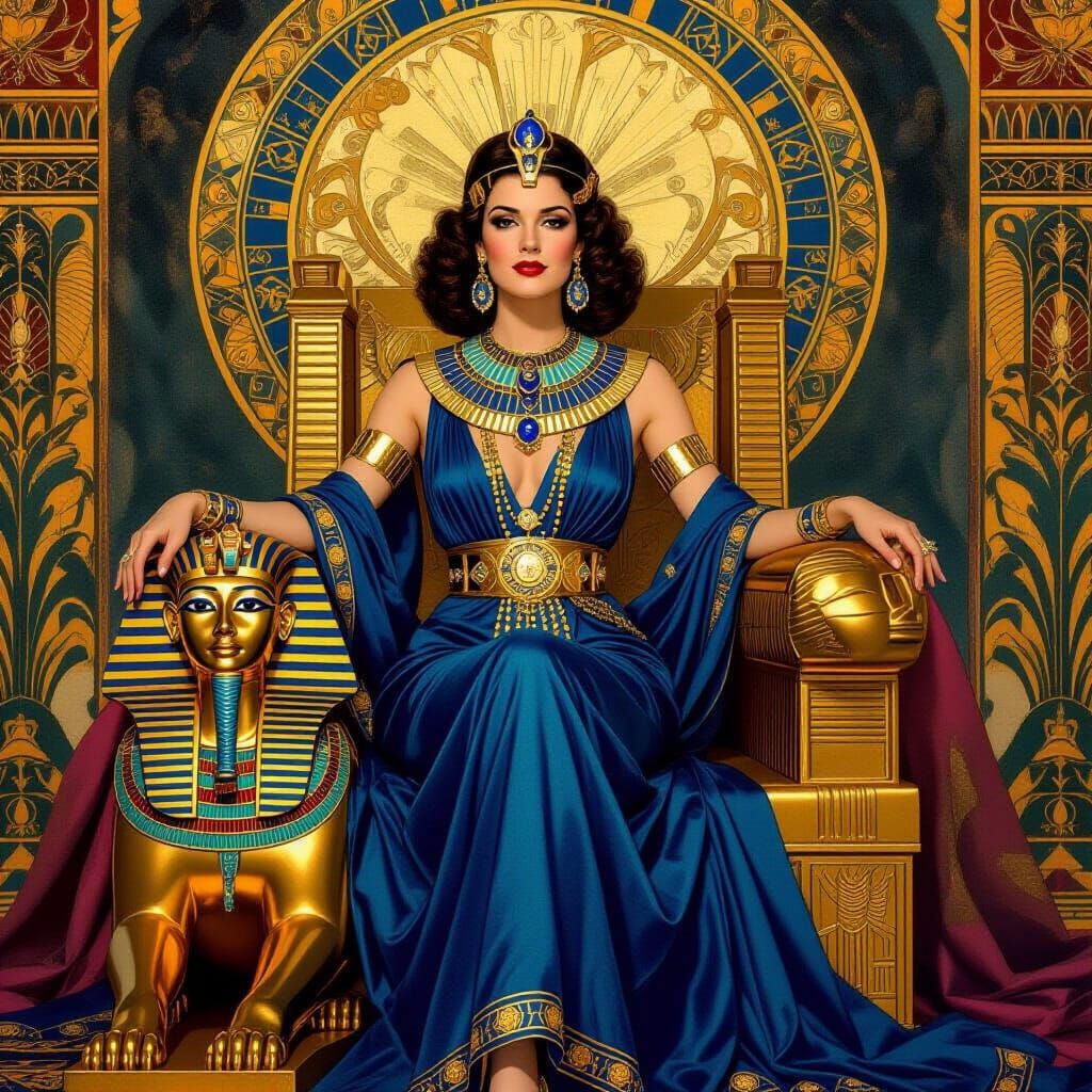 Patsy Cline as Egyptian Queen in Art Nouveau Style