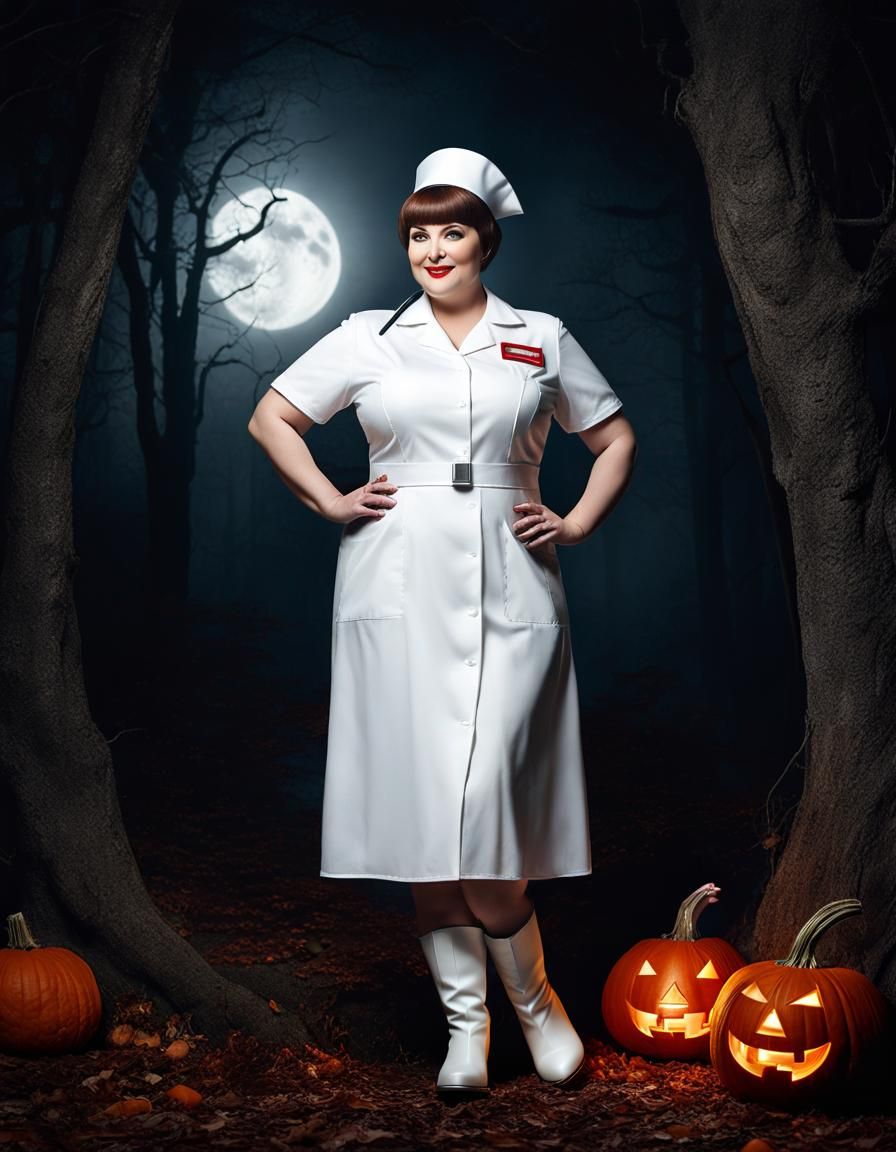 Creepy Nurse in ICU: Pop Art Halloween Portrait