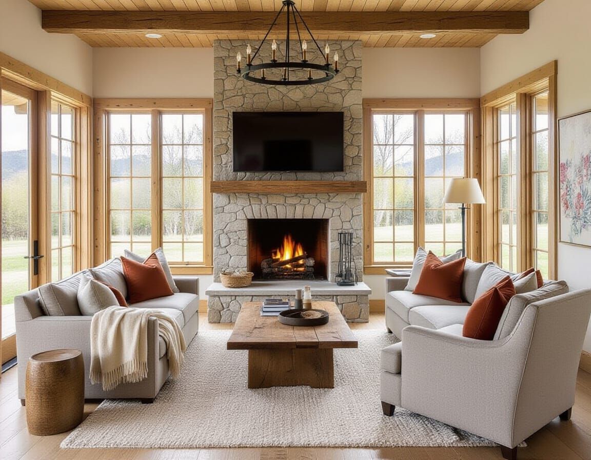 Cozy Interior Fireplace Scene
