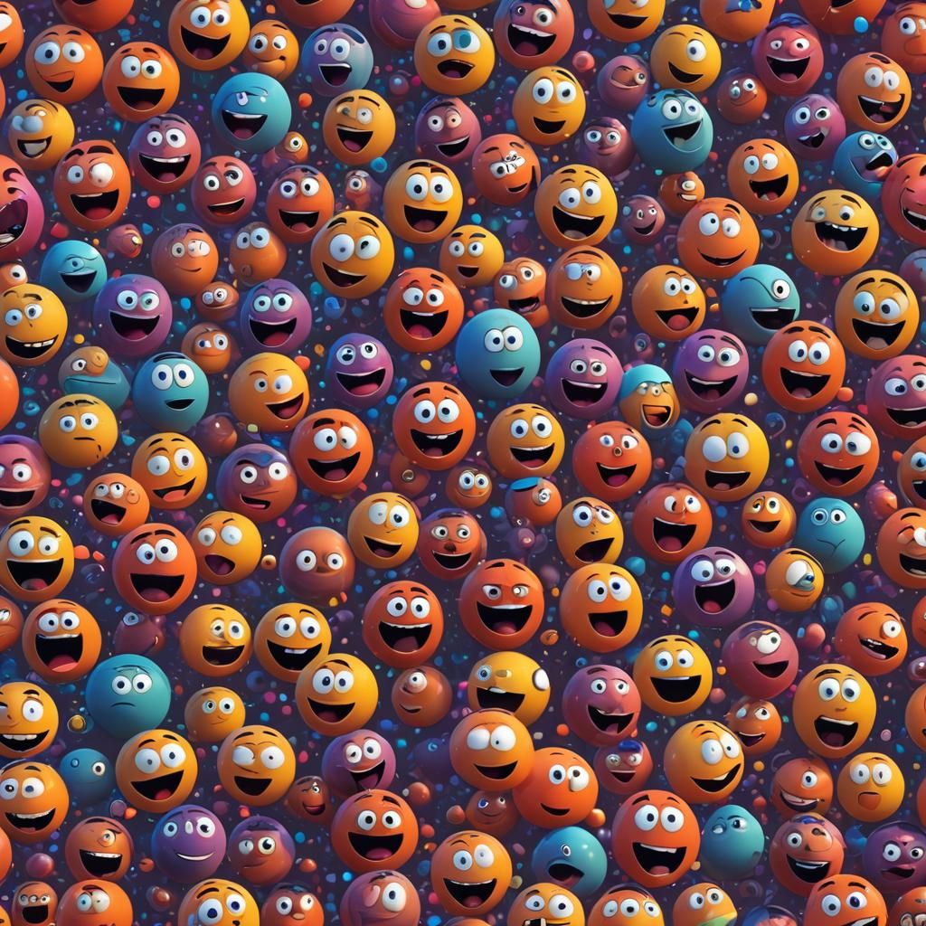 Crazy Emoticon Funny Faces in 3D Pixar Style