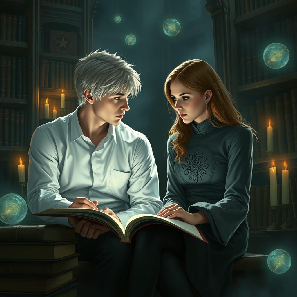 Mystical Study in a Dimly Lit Library: Draco and Hermione