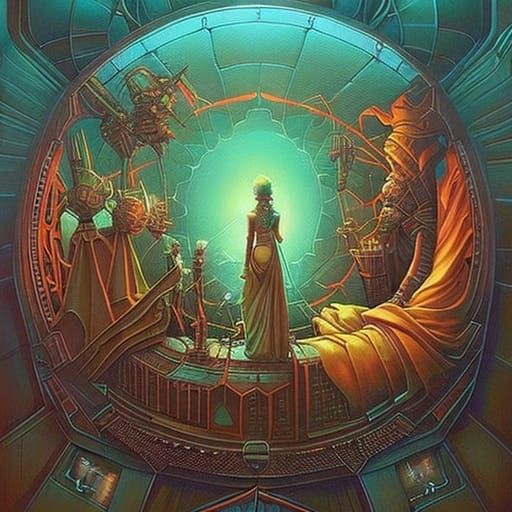 Hyperdetailed Space Travel Painting