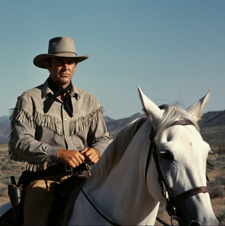 Sean Connery as Cowboy in Desert Film Still