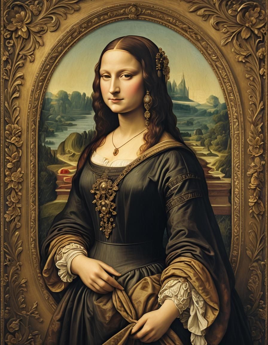 The Mona Lisa as a Victorian Lady, by Romanticism style