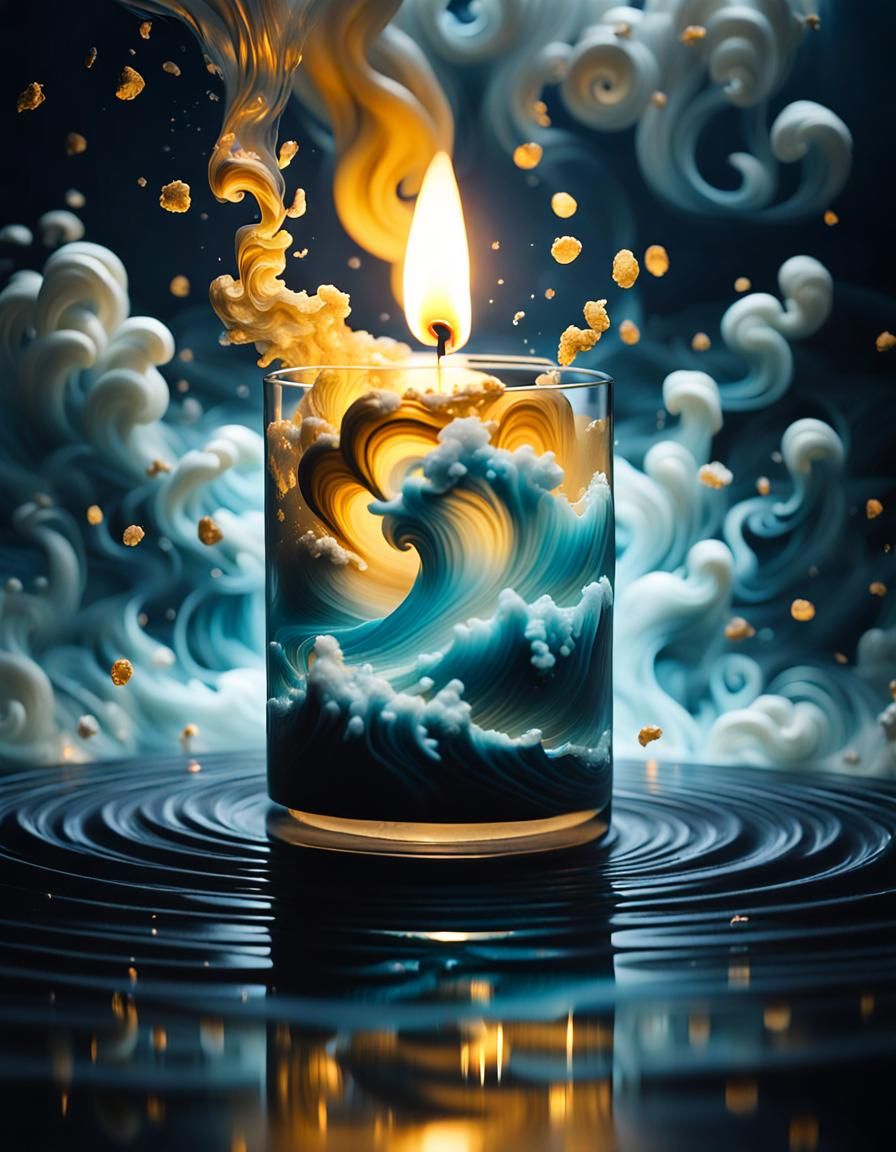 Vibrational Energy: Reflective Gold Flake Tornado