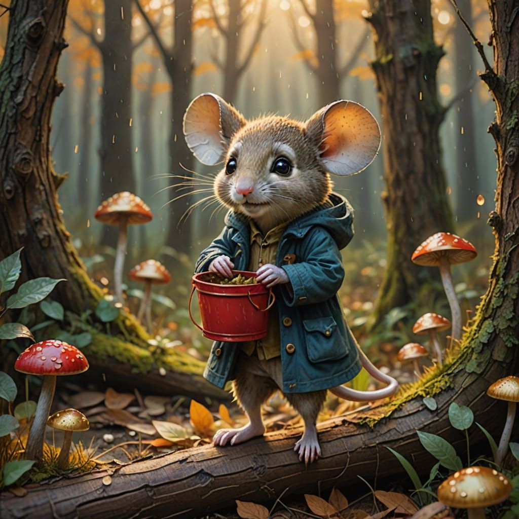 shy mouse in the forrest