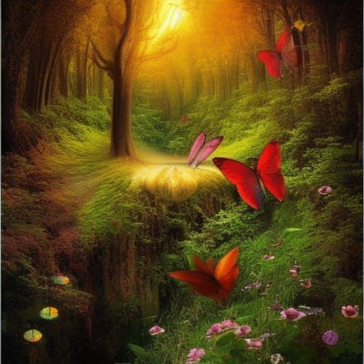 Surreal Light Beams in Starry Sky