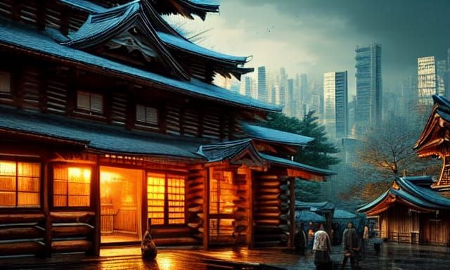 Log Cabin Tokyo: Detailed Rustic Architecture