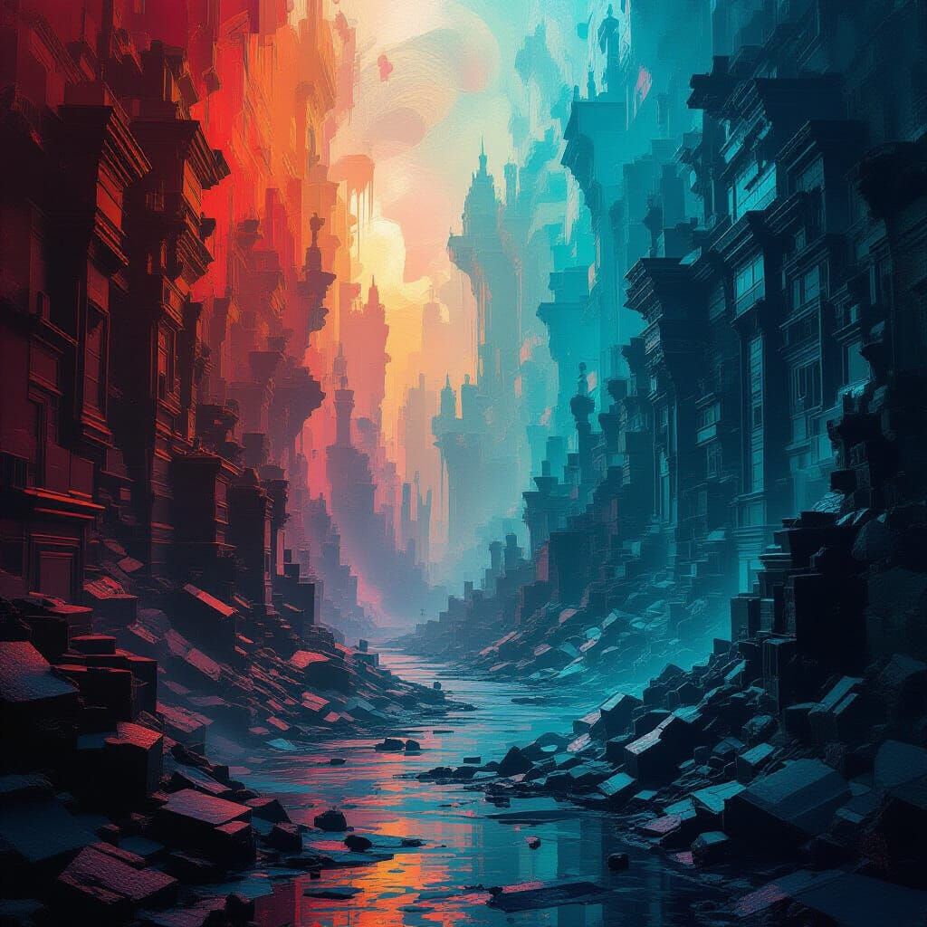 Abstract Chaos Matte Painting with Fantasy Colors