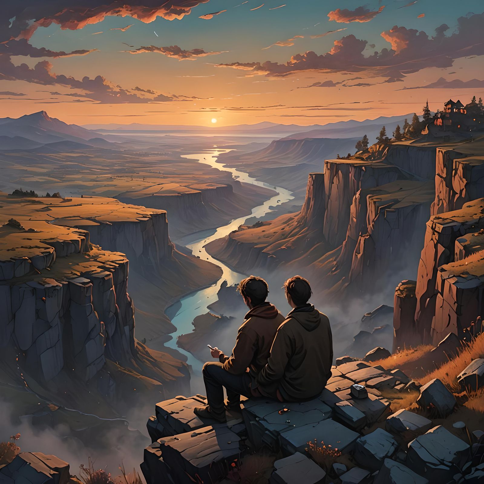 Sorrowful Yearning: A Matte Painting of Regret