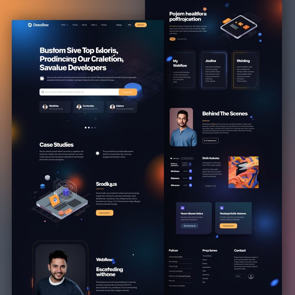 Modern Developer Portfolio Website with Interactive Elements