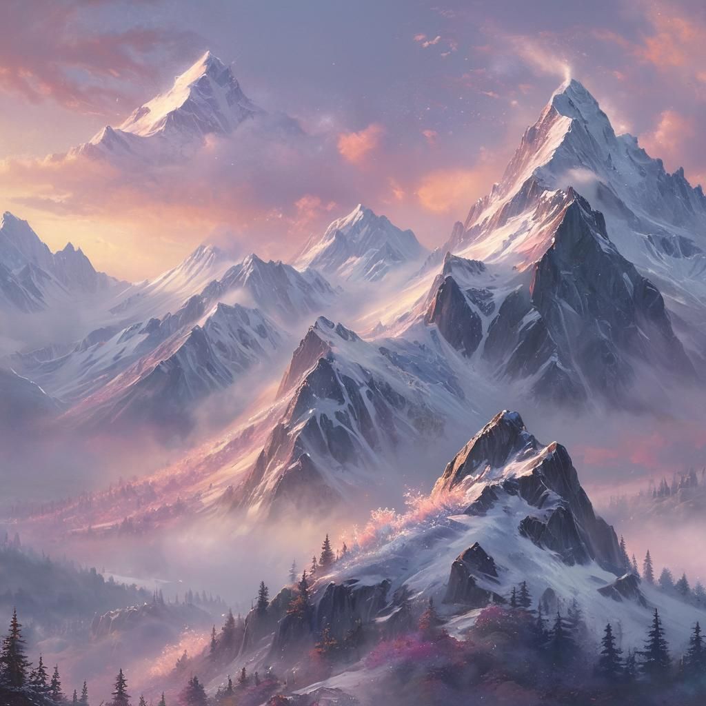 Diamond Mountain in Ethereal Fantasy Style