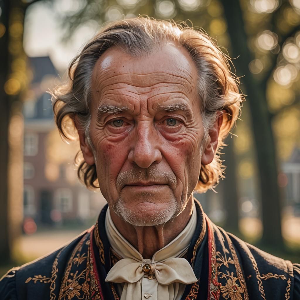 Realistic Portrait of Dutch Man in Traditional Attire