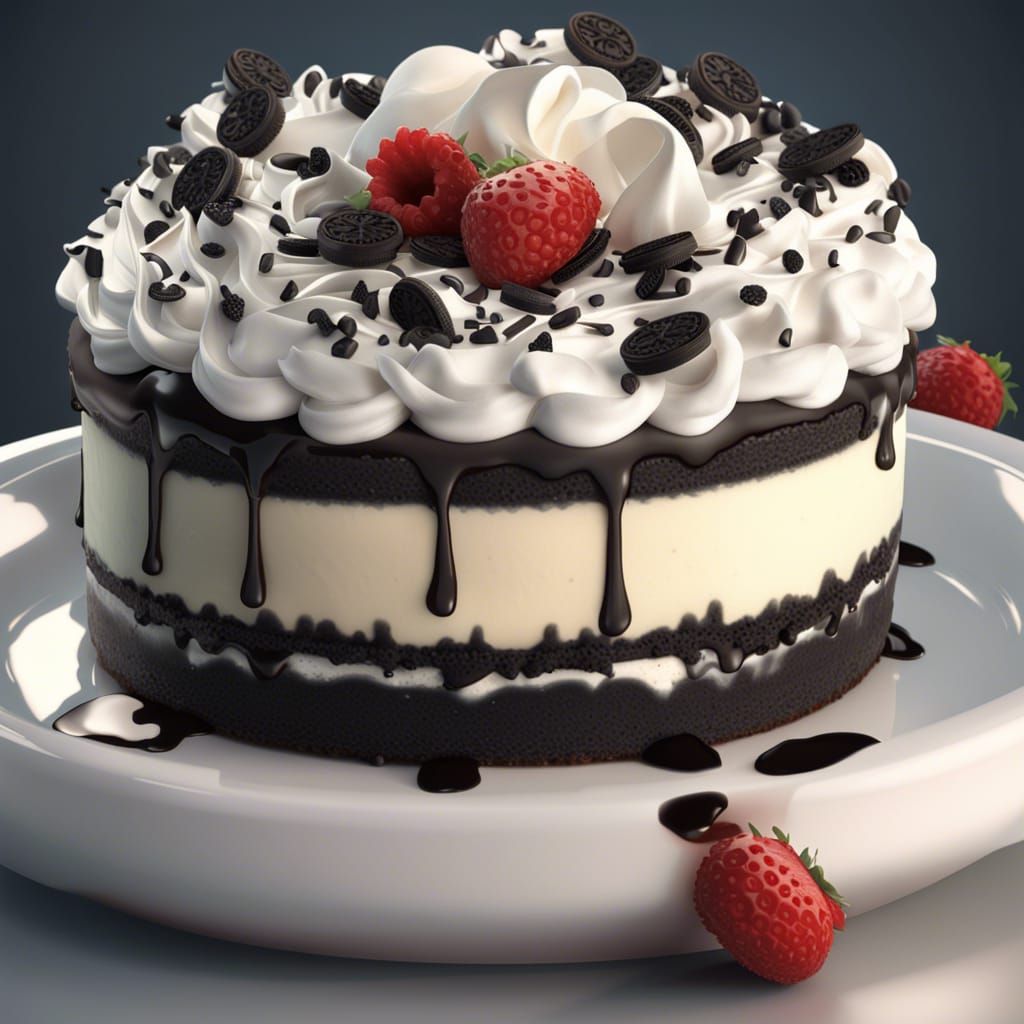 Delicious Oreo Cheesecake: Hyperdetailed Concept Art