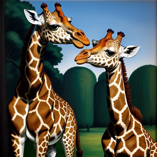 A Giraffe Adorned with Brown Sugar, in Neo-Expressionist Sty...