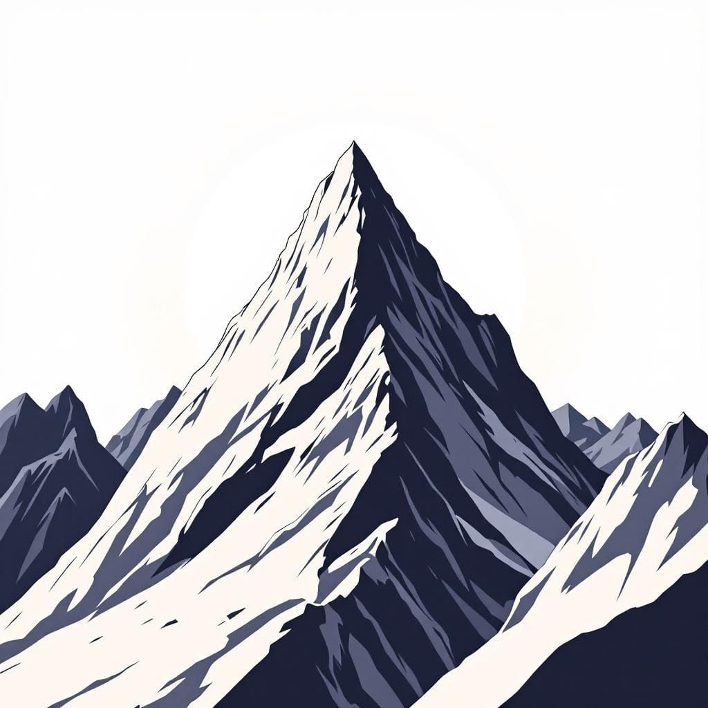 Geometric Mountain Landscape in Op Art Style