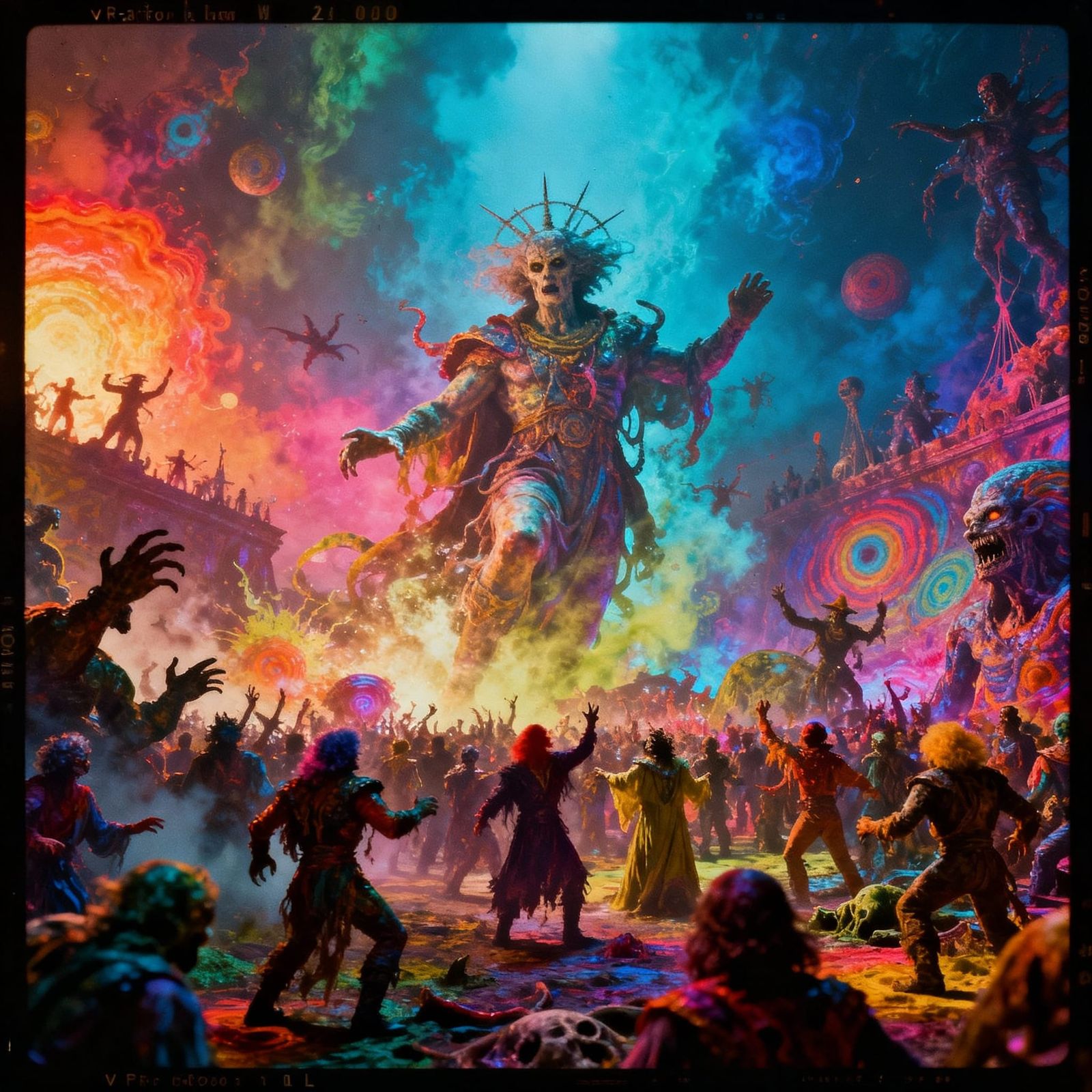 Cinematic Psychedelic Chaos With Vibrant Colors