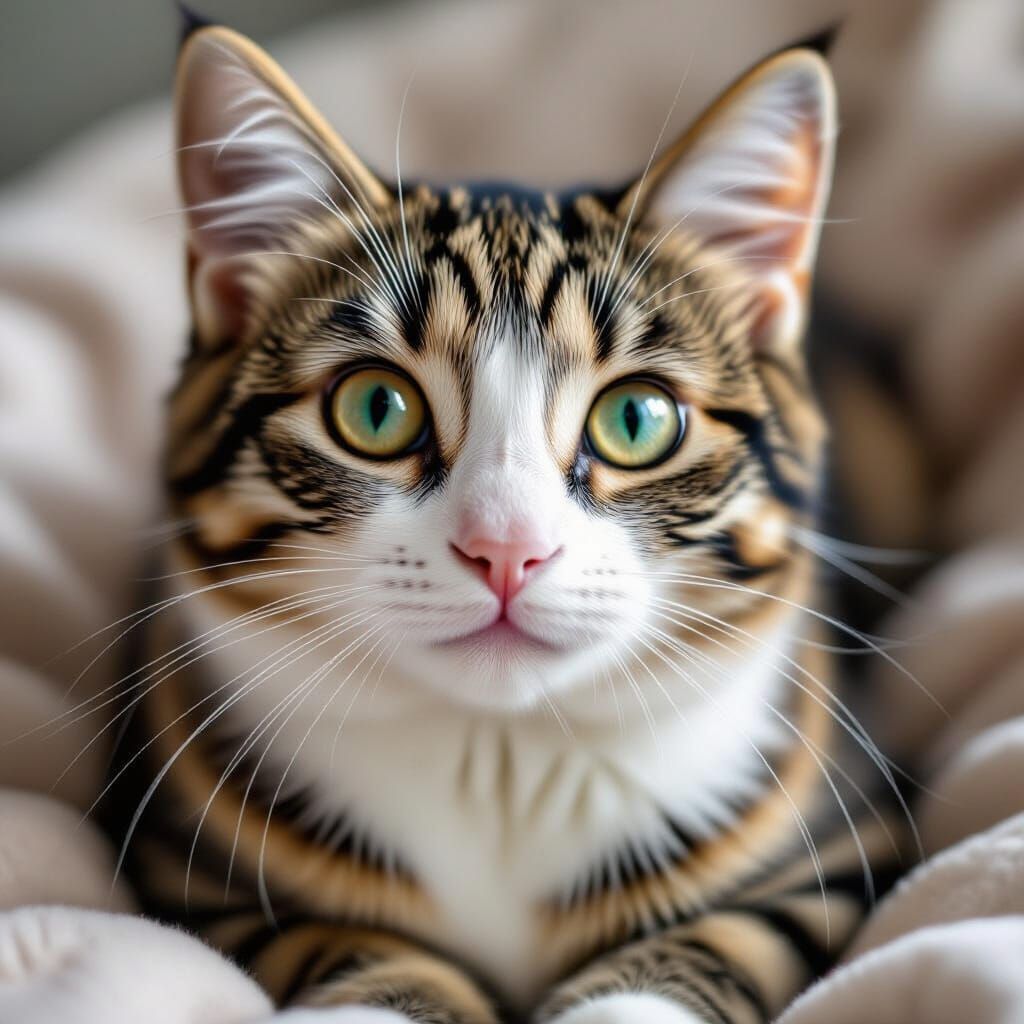 Sweet Cat Photo: A Realistic Close-Up Portrait