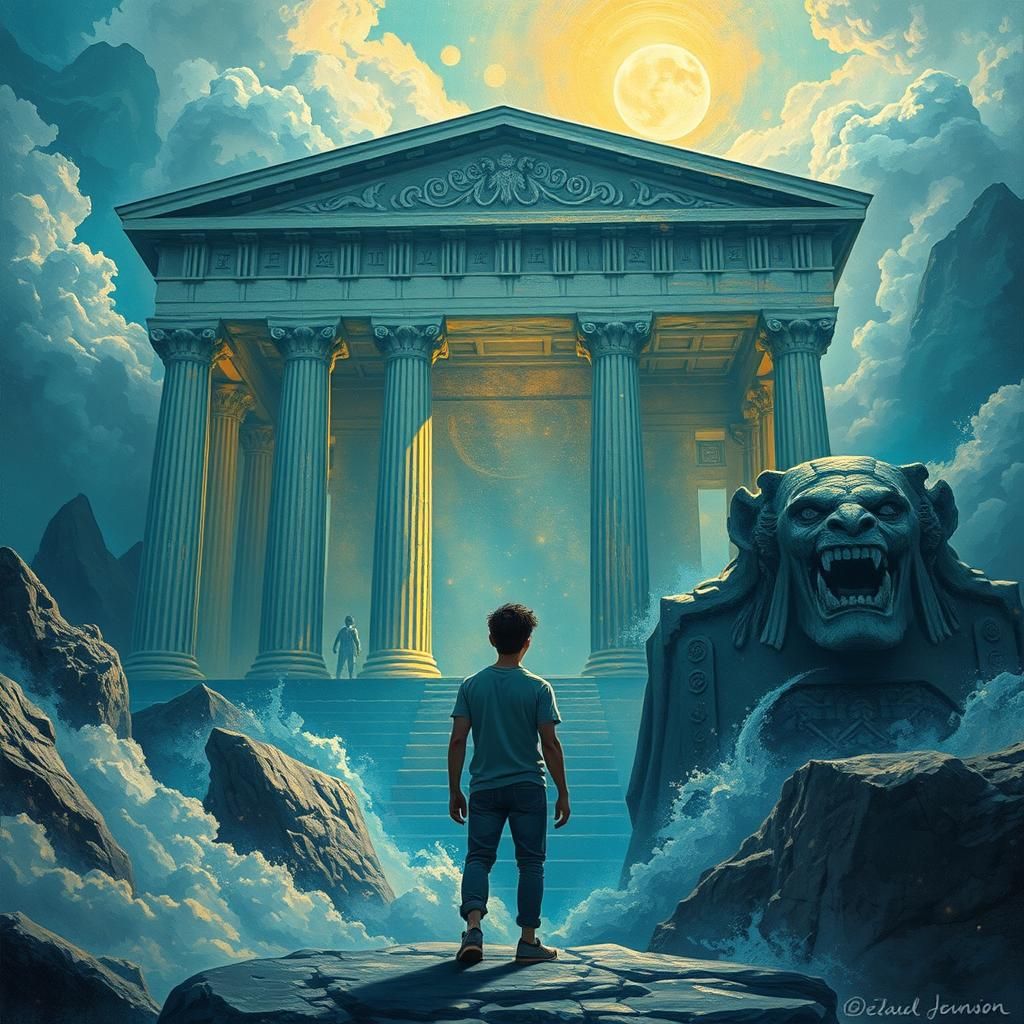 Percy Jackson's Dreamlike Quest: Art Deco Impasto