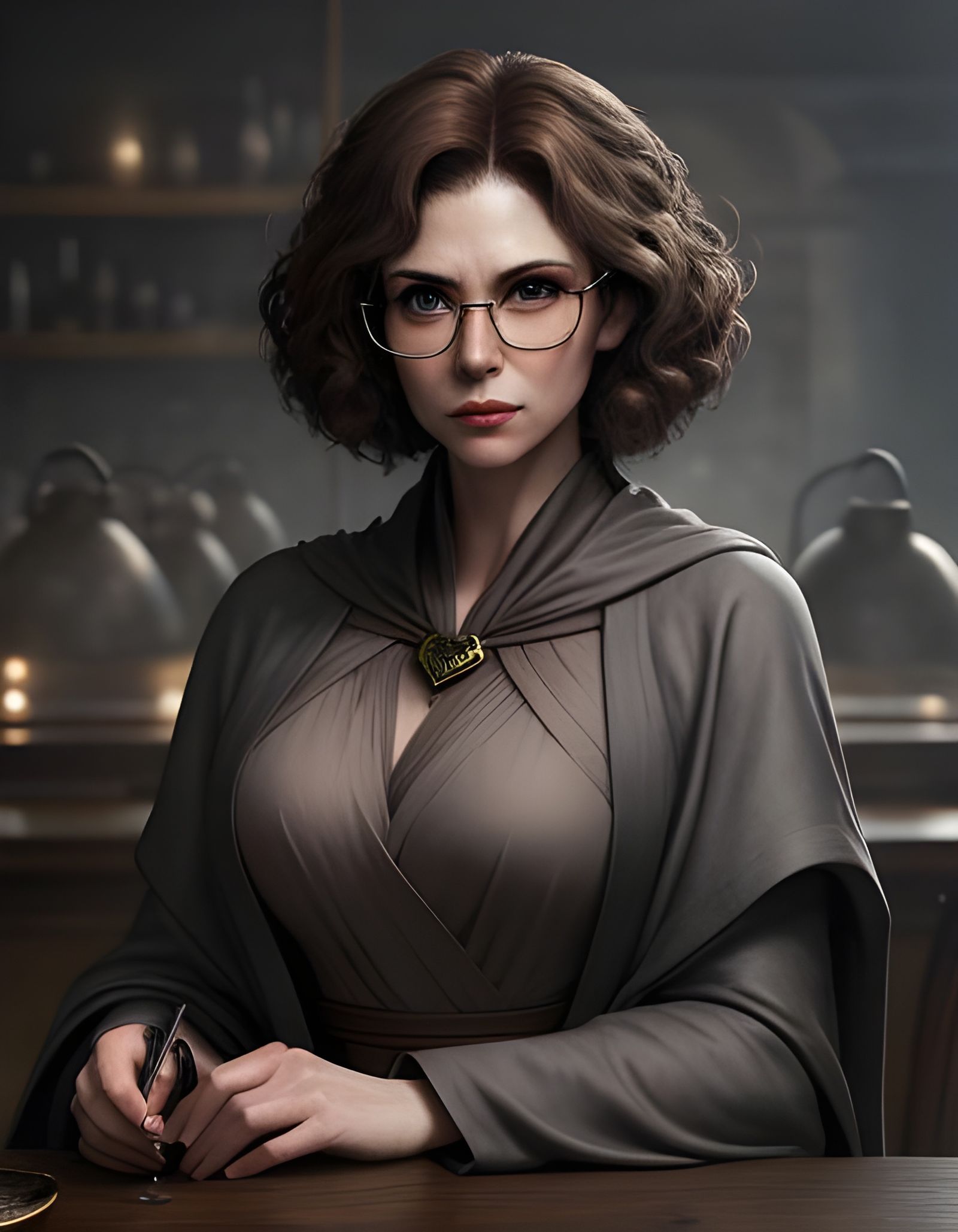 Young Alchemist in Laboratory: Digital Matte Painting