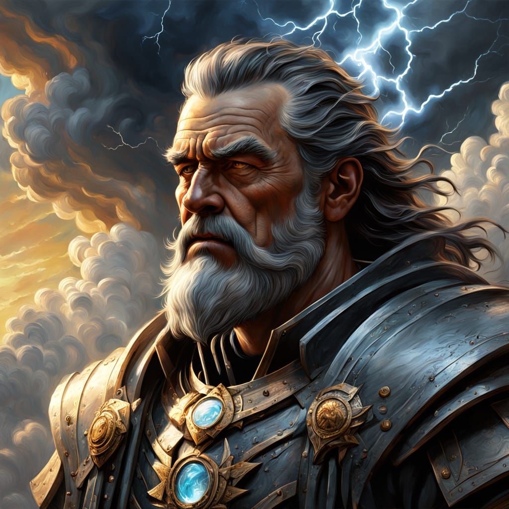 Sorcerer Controls Weather in Hyperdetailed Charcoal Drawing