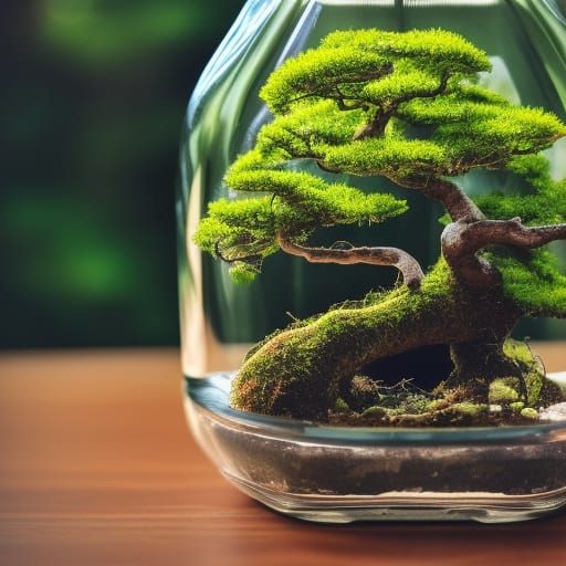 Bonsai Terrarium in Glass Jar: Professional Photography