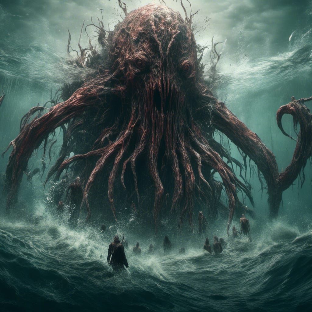 Cthulhu Rising: A Macabre Fantasy Concept Art
