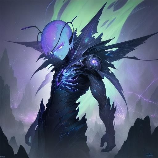 Fantastical Alien Boy in Detailed Matte Painting