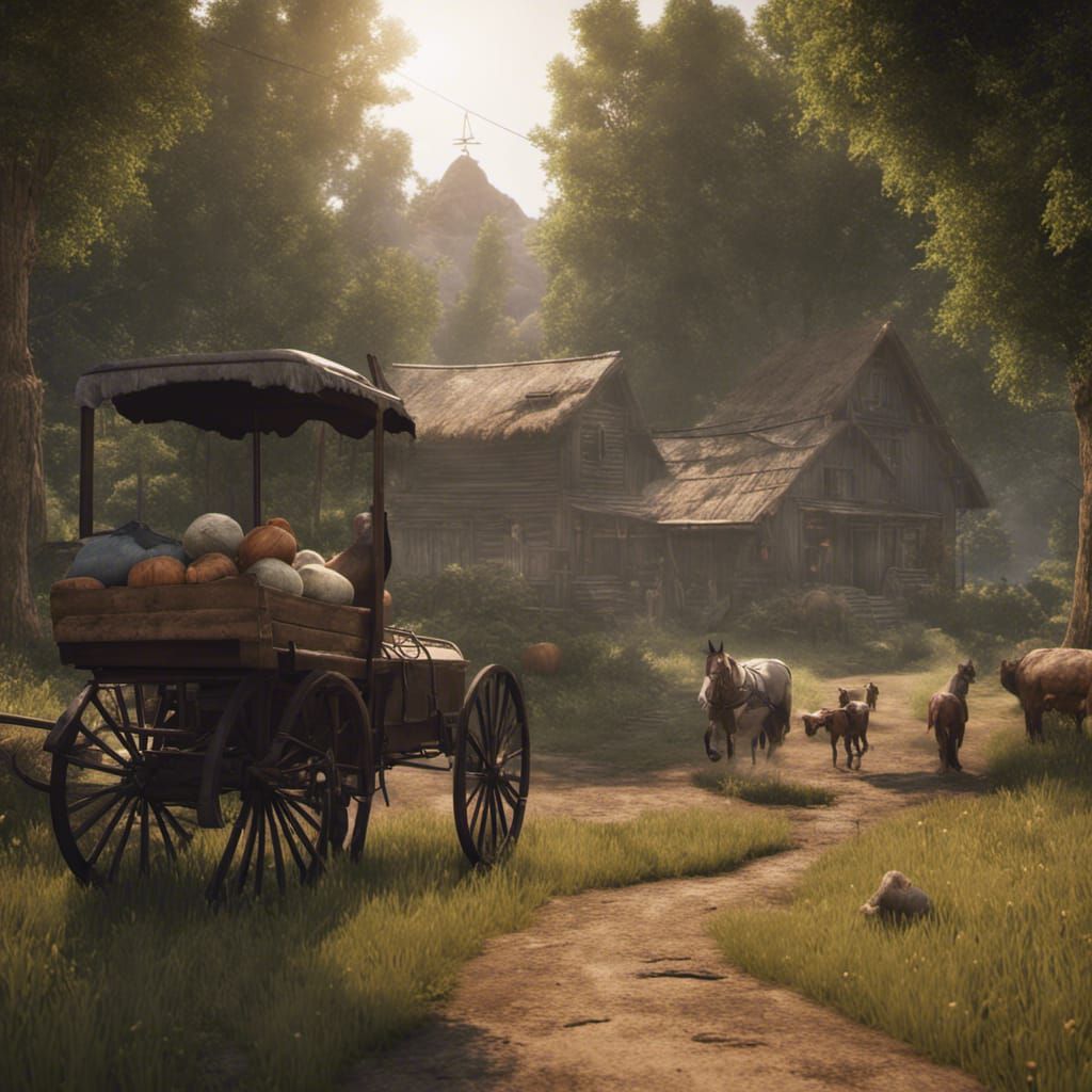 Amish Paradise in 3D Game Cinematic Style