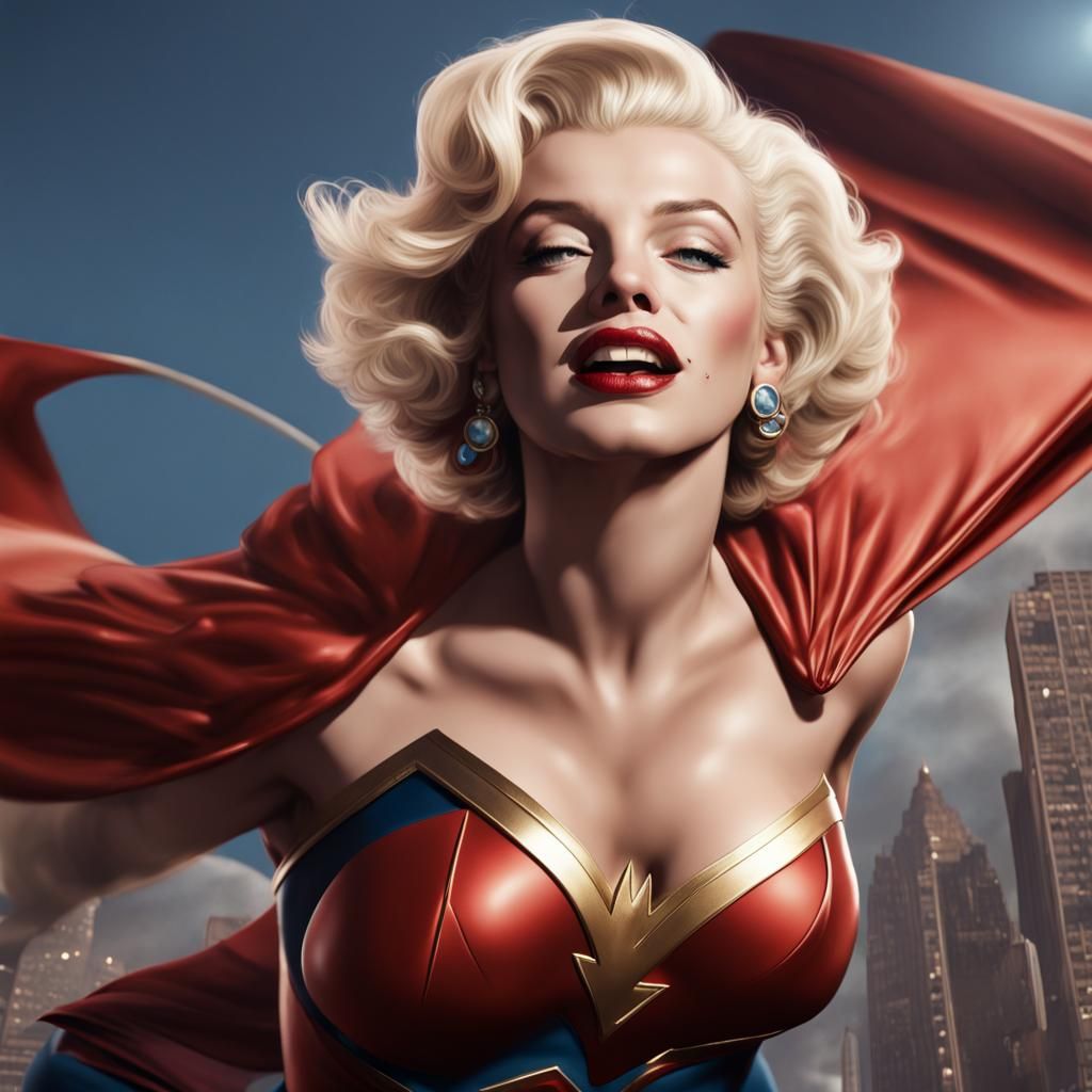 Marilyn Monroe as Supergirl: Digital Art