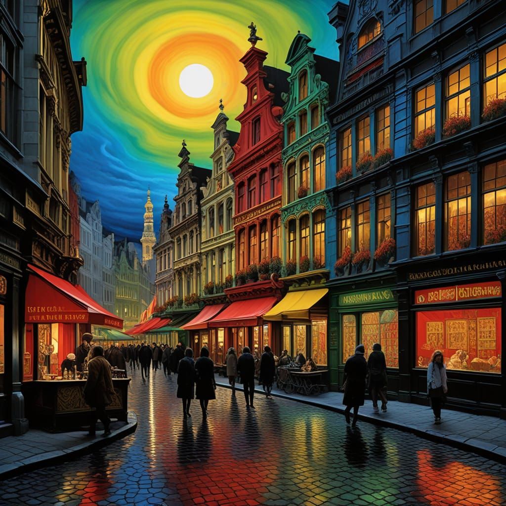 Surreal Hyperrealistic Gran Place in Brussels