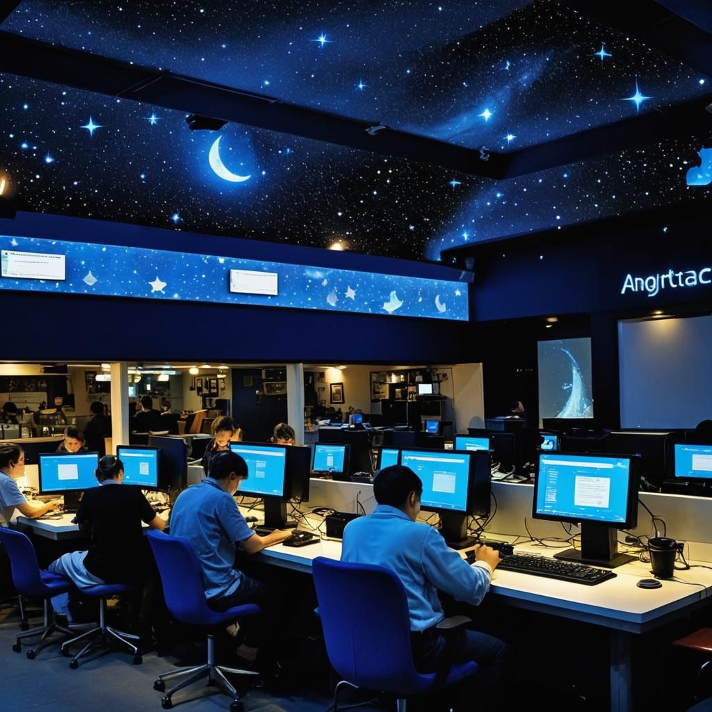 Angelic Coders in a Celestial NightCafe