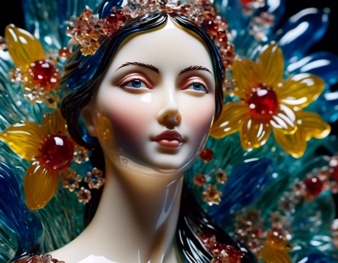 Glass Sculpture of a Ukrainian Woman