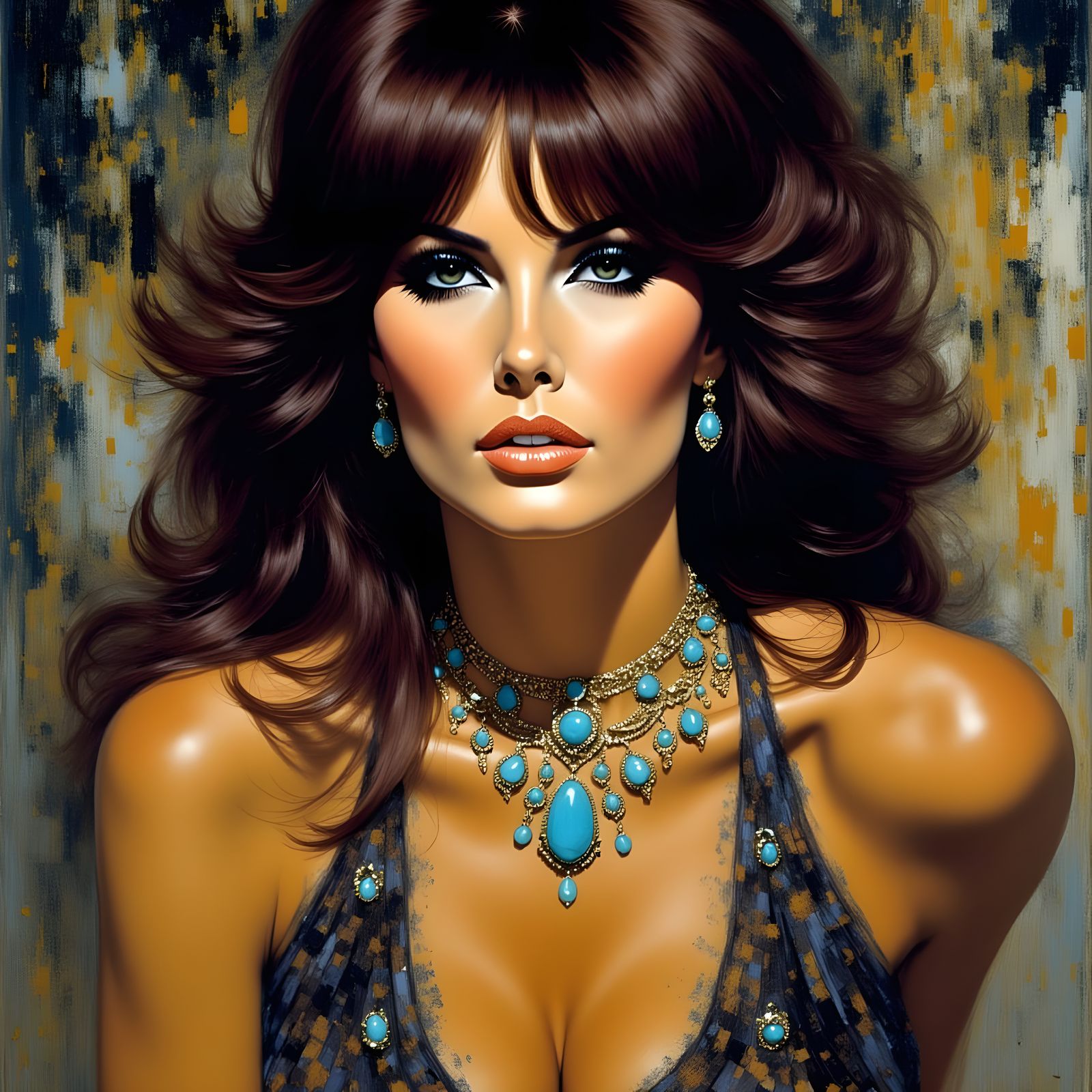 Mysterious Brunette with Sacred Stone Necklace