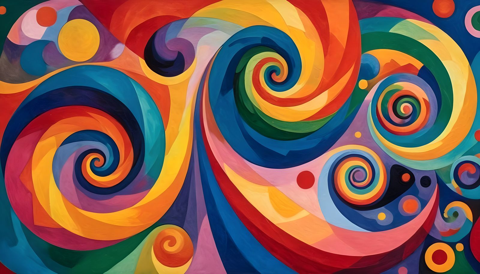 Abstract Expressionist Cosmos with Spiraling Vortexes